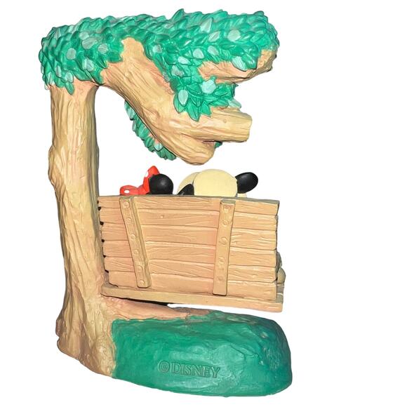 VINTAGE DISNEY -MICKEY AND MINNIE MOUSE - SITTING ON BENCH UNDER TREE WITH CLOCK - Picture 3 of 5